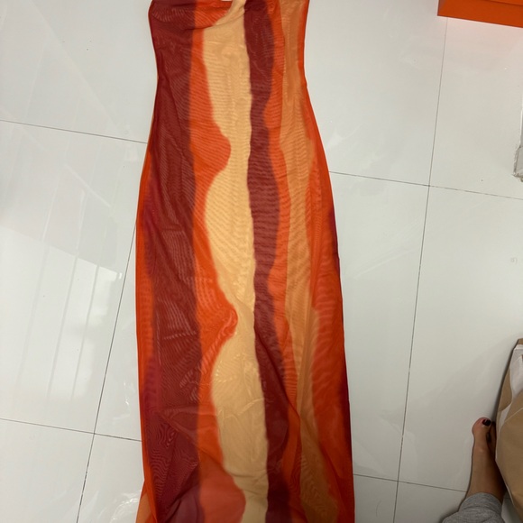 SNDYS Sasha Orange multi dress size S - Picture 3 of 3